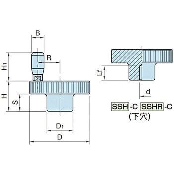 SSH63C-T12 小型 ステンレス ハンドル車(軸穴加工付) 1個 イマオ