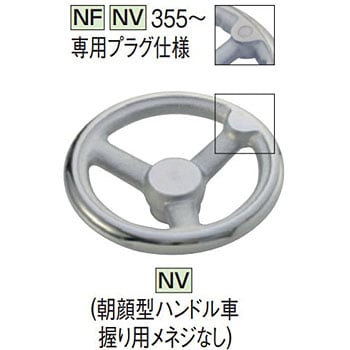 NV200-K20 朝顔型 ハンドル車(軸穴加工付) 握り用メネジなし 1個
