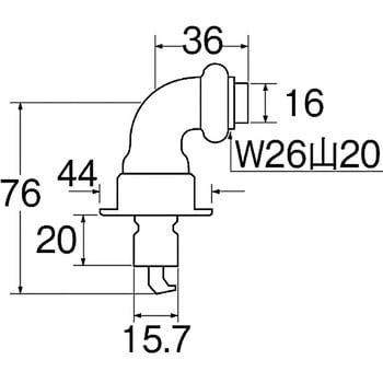 PY12-40X 洗濯機用L型ニップル SANEI 取付ねじW26山20 万能ホーム水栓