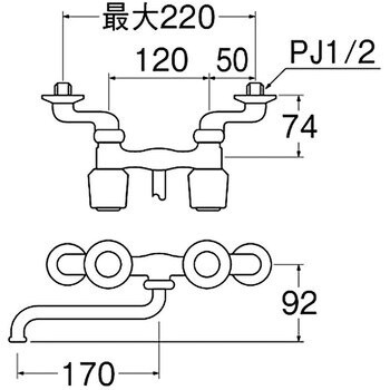 K131-LH-13 ツーバルブ混合栓 SANEI キッチン用 - 【通販モノタロウ】