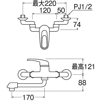K1700D-4UR-13 シングル混合栓 SANEI 節水 - 【通販モノタロウ】