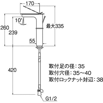 シングルワンホール洗面混合栓 SANEI