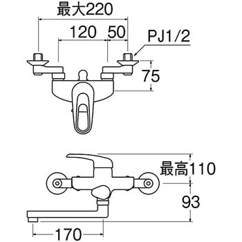 SK1710K-13 シングルシャワー混合栓 1個 SANEI 【通販サイトMonotaRO】