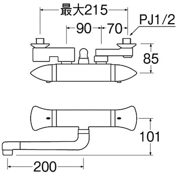 サーモシャワー混合栓 SANEI