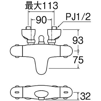 SK1870-13 サーモシャワー混合栓 1個 SANEI 【通販サイトMonotaRO】