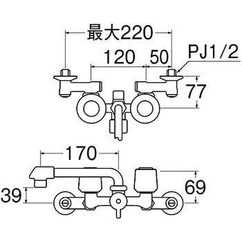 ツーバルブシャワー混合栓 SANEI
