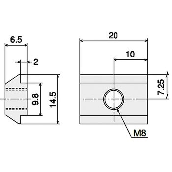 S アフターナットL(M8)B SUS(エスユーエス)