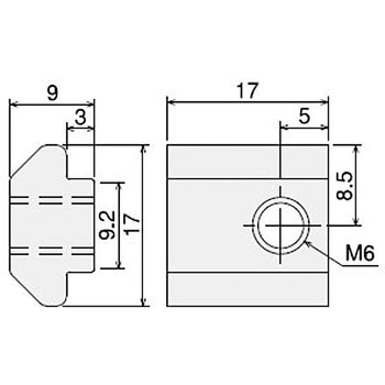 STナット偏芯タイプL(M6) SUS(エスユーエス)