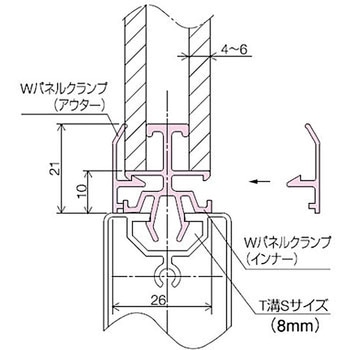 Wパネルクランプ(インナー) SUS(エスユーエス)