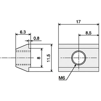 アフターナットS(M6)B SUS(エスユーエス)
