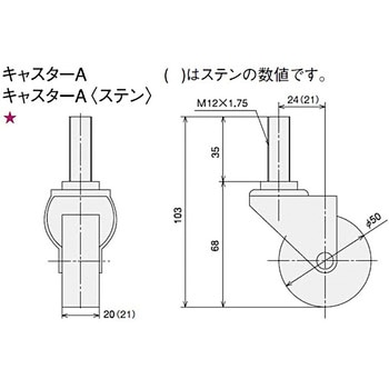 キャスターA(ステン) SUS(エスユーエス)