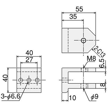 クランプレバー付ターンブラケット 40A SUS(エスユーエス)
