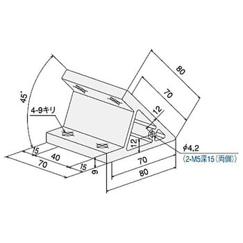 ハードブラケット L4080・DE45タップ付 SUS(エスユーエス)