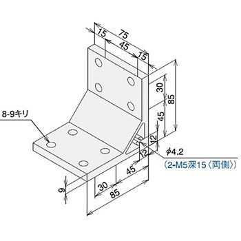 ハードブラケット LW 4590 タップ付 SUS(エスユーエス)