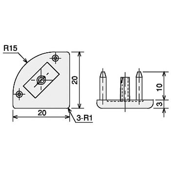 フレームキャップ 20・20・R SUS(エスユーエス)