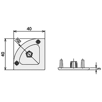 フレームキャップ 40・40・2S・R - SUS(エスユーエス)