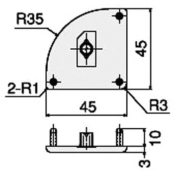 フレームキャップ 45・45・R SUS(エスユーエス)