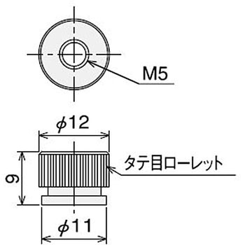 ローレットナット(M5) SUS(エスユーエス)