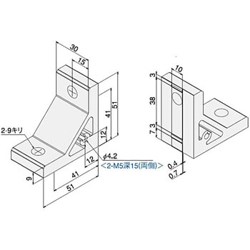 回止付ハードブラケット L ブラック SUS(エスユーエス)
