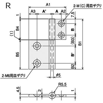 旗蝶番4020-R(ステン)キット SUS(エスユーエス)