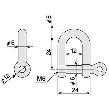 ネジシャックルM6(ステン) SUS(エスユーエス)