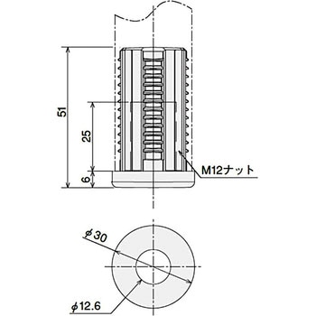 フットコネクタ M12 導電 樹脂タイプ SUS(エスユーエス)