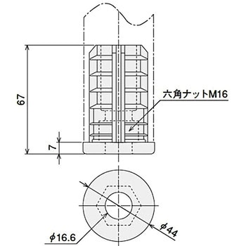 フットコネクタM16G SUS(エスユーエス)
