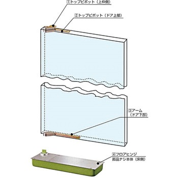 フロアヒンジ 持出吊一方開き DIA