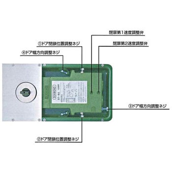 強化ガラス用フロアヒンジ 中心吊自由開き DIA