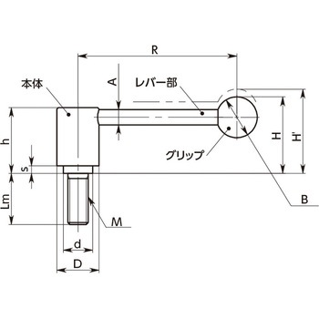 テンションレバー(おねじ) NBK(鍋屋バイテック会社)