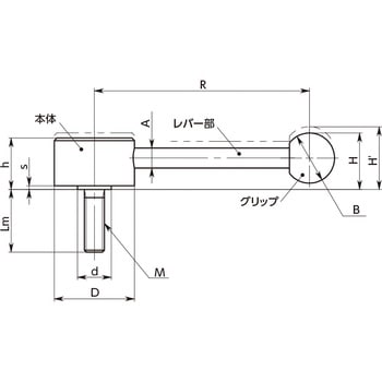 フラットテンションレバー(おねじ) NBK(鍋屋バイテック会社)