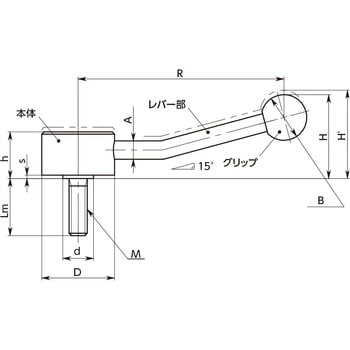 フラットテンションレバー(おねじ) NBK(鍋屋バイテック会社)
