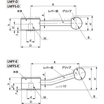 フラットテンションレバー(めねじ) NBK(鍋屋バイテック会社)