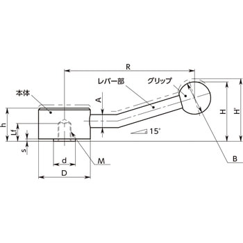 フラットテンションレバー(めねじ) NBK(鍋屋バイテック会社)