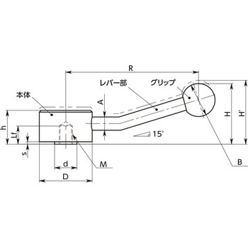 フラットテンションレバー(めねじ) NBK(鍋屋バイテック会社)
