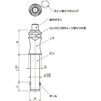 ボールロックピン - オールステンレスタイプ 鍋屋バイテック(NBK