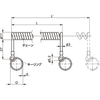 ロックピン用カールコード - NBK(鍋屋バイテック会社)