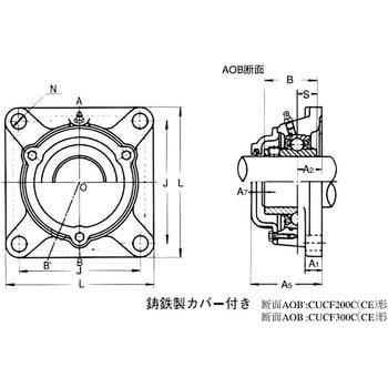 旭精工 CUCF311C 角フランジ形ユニット 鋳鉄製貫通カバー付-