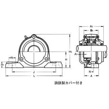 CUKP306CE 重荷重用ピロー形ユニット テーパ穴 鋳鉄製カバー付き 片側