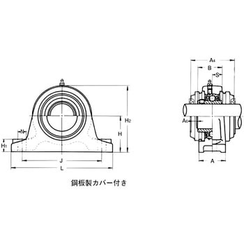 耐熱用ピロー形ユニット 鋼鈑製カバー付き 両側共ゴムシール付き 旭精工
