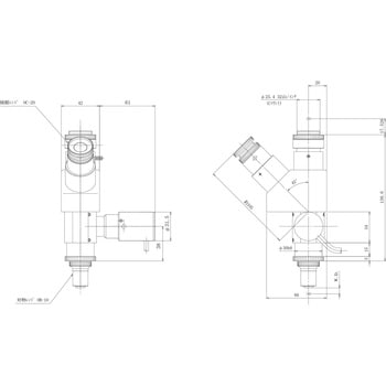 TS-WLC-10-20-4 WL型鏡筒 対物10接眼20クロスミクロ 1個 中央精機