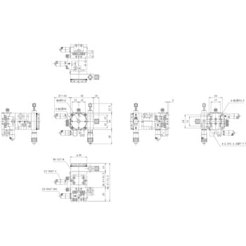 中央精機 ハイグレードアルミ X・Y・Z回転ステージ（Φ30） 1個 TR-3047