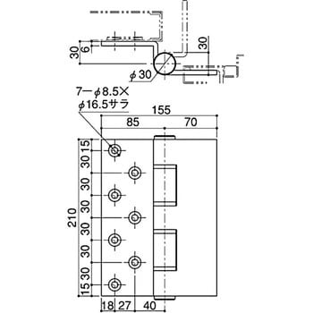 DH-340S-1 重量用丁番 1個 SYS(シブタニ) 【通販サイトMonotaRO】