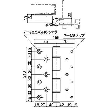 DH-340S-1T 重量用丁番 1個 SYS(シブタニ) 【通販サイトMonotaRO】