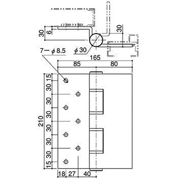 DH-340SH 重量用丁番 1個 SYS(シブタニ) 【通販サイトMonotaRO】