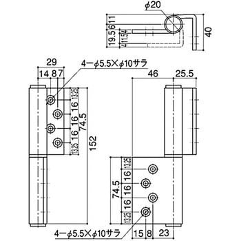 DH-607 旗丁番 1個 SYS(シブタニ) 【通販サイトMonotaRO】