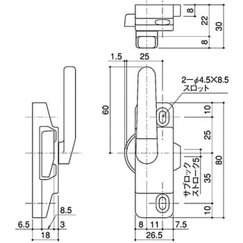 サブロック付クレセント(防火仕様) SYS(シブタニ) 【通販モノタロウ】