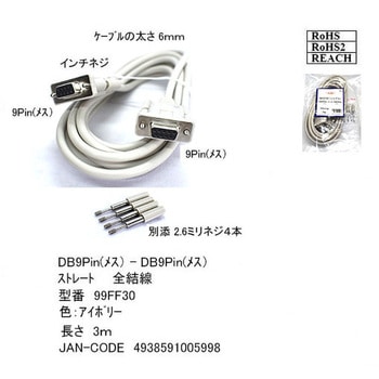 RS232ストレートケーブルD-sub9Pメス/メス カモン