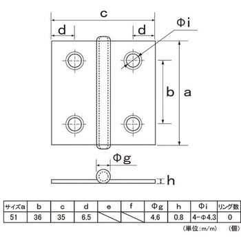 紙巻ステンレス中厚丁番(SUS304 ヘアライン) フジテック・ジャパン