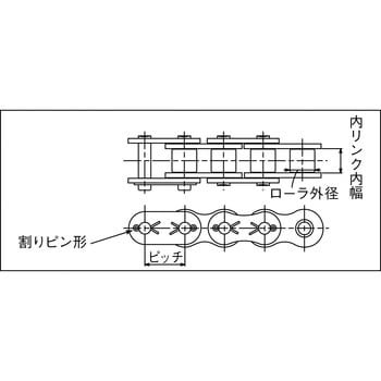 100-1C SBR-PRIMEローラチエン 割ピンタイプ 1本 ゼクサスチェン